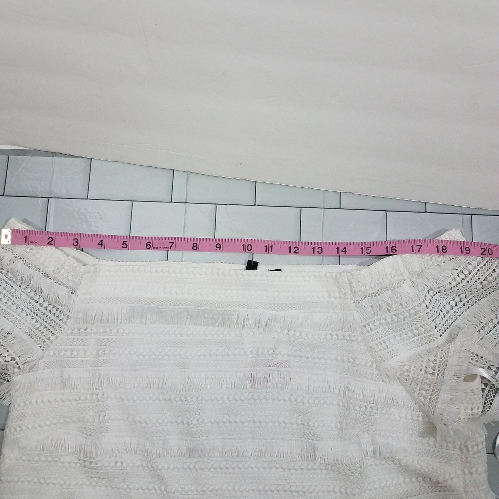 WHBM Fringe Crop Top Off the Shoulder 12 Nwot - Picture 9 of 12